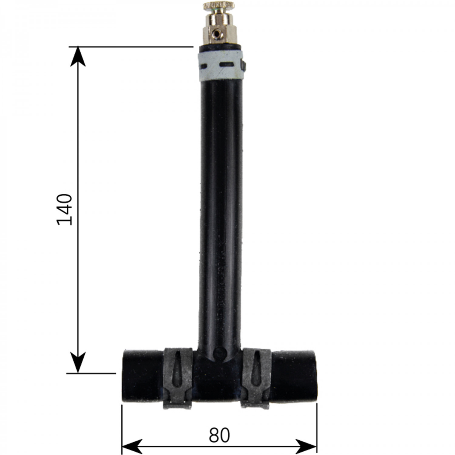 ALDE Gummiverbindung mit Entlüftungsnippel lang Ø 16 mm mit Bandklemmschelle